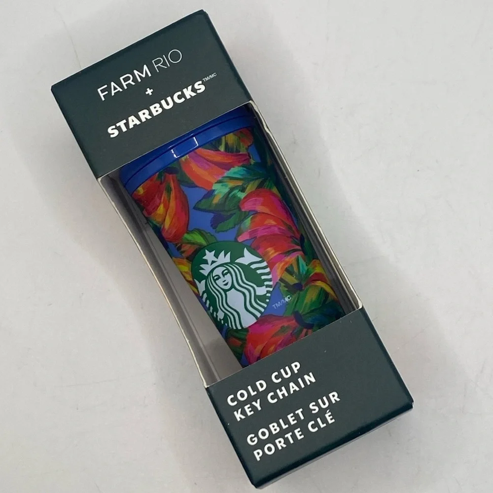 Farm Rio + Starbucks NEW Key Chain NWT